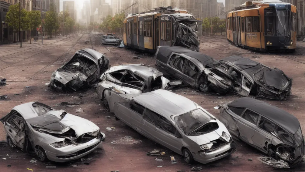 ДТП в Кёльне: Opel столкнулся с трамваем
