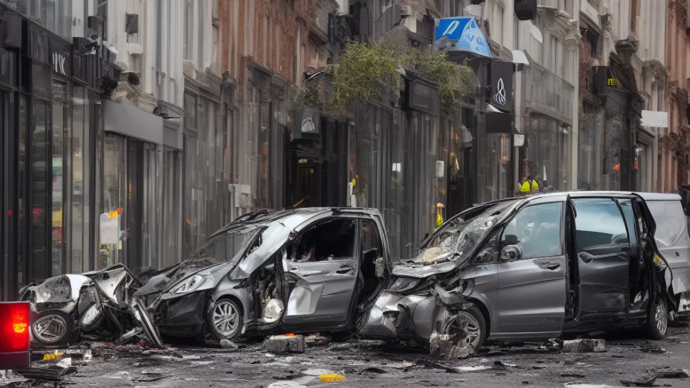Ульм: Mercedes врезался в стеклянный фасад