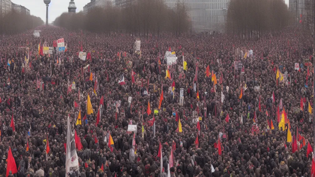 Первомайская демонстрация в Берлине: Зачитано приветствие от Д. Клетте из RAF