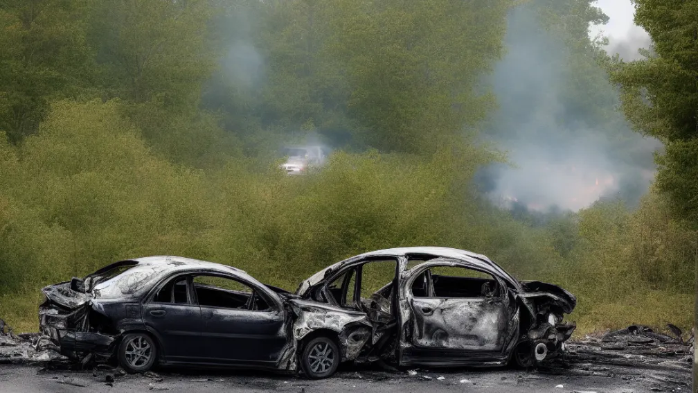 Трагедия в Эберсбурге: водитель (64) погибла в горящем Skoda после ДТП