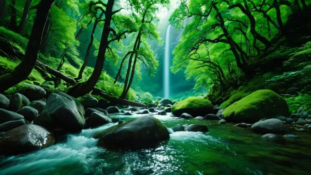 Загадочное свечение: ручей в Баварии окрасился в неоновый зеленый цвет