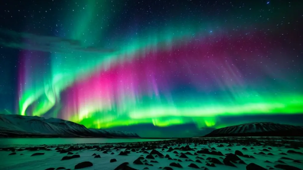 Северное сияние над Германией: Невероятное небесное шоу озарило ночь