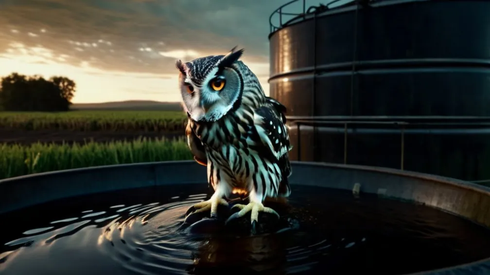 Пожарные спасли сову из резервуара с навозом в Германии: необычная операция по спасению