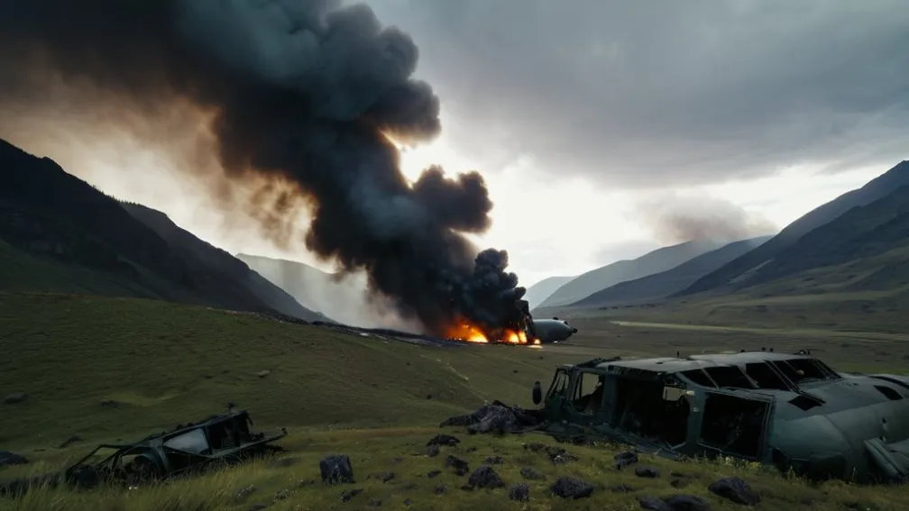 Военный самолет потерпел крушение в Грузии, 20 человек погибли