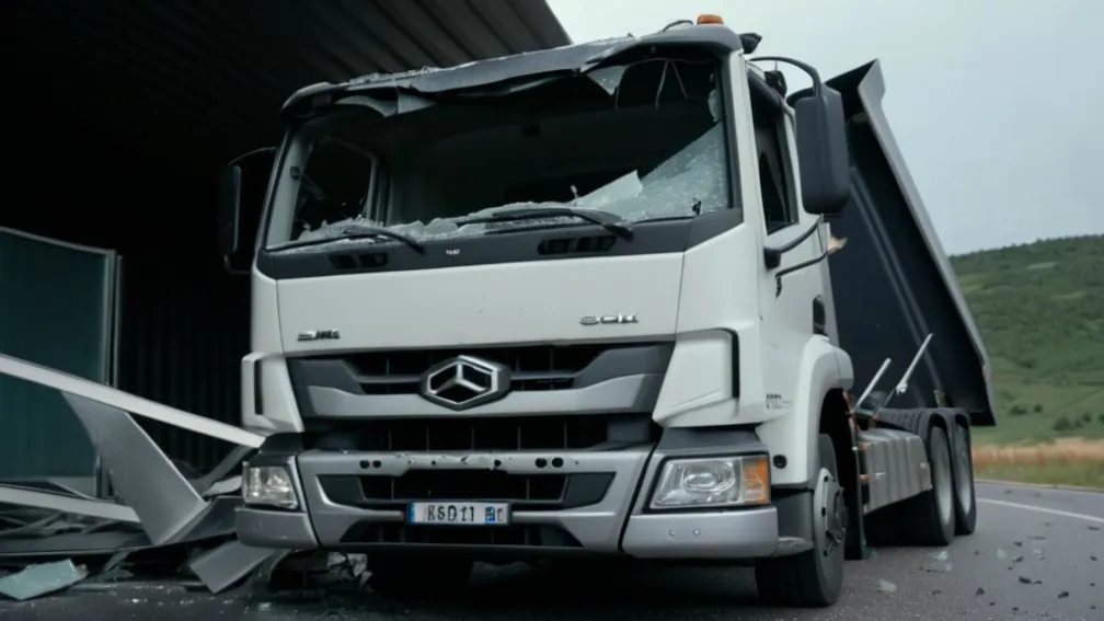 Водитель грузовика, устроивший ДТП на A8, ударил полицейского ногой в лицо