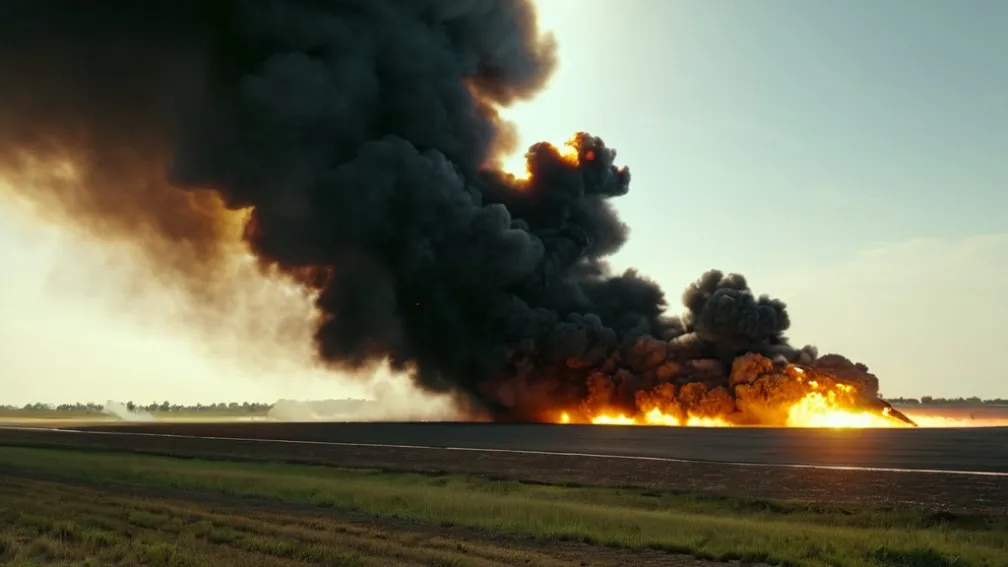 Истребитель разбился на авиашоу в Дубае: Огромный огненный шар потряс зрителей