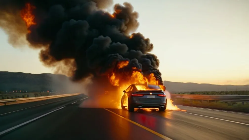 Ужасающий пожар в Техасе: Человек заживо сгорел в горящем автомобиле