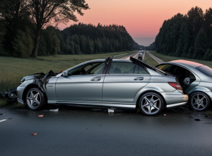В Германии 21-летняя девушка на Mercedes перевернулась, находясь за рулем пьяной