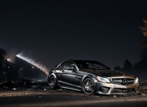 В Гамбурге дотла сгорел мощный Mercedes-AMG за 120 тысяч евро: есть свидетельства о подозрительных лицах