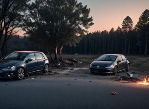 Смертельное ДТП в Германии: человек сгорел в мощном VW Golf после удара о дерево