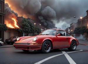 Горящий Porsche 911 стал декорацией для рэпера: скандальное промо в Германии