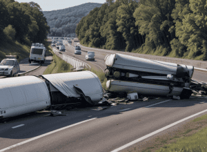 Авария на трассе A6 в Германии: Перевернувшийся прицеп блокировал движение