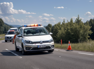 В Германии Volkswagen Golf врезался в автобус: есть пострадавшие и блокировка трассы