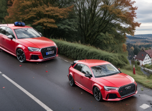В Германии Audi с 400 л.с. перевернулся на крышу: тяжело ранен 17-летний подросток