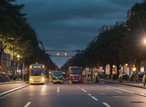 В Берлине автобус BVG сбил велосипедистку на перекрестке