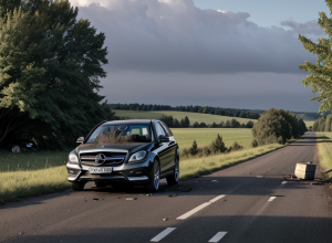 Серьезное ДТП в Германии: Mercedes перевернулся, водитель тяжело ранен в округе Зёммерда