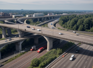 Смертельное ДТП на A5 в Германии: грузовик сгорел на мосту, дорога перекрыта