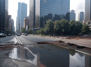 В Сингапуре дорога внезапно провалилась, поглотив автомобиль с водителем