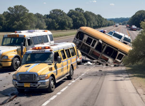 В Техасе школьный автобус перевернулся в первый учебный день: 9 детей и водитель госпитализированы