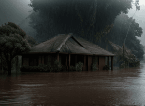 На Филиппинах ливни смыли жилой дом в реку