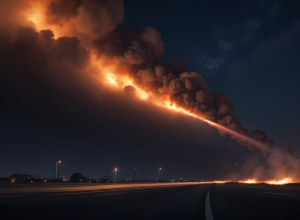 Масштабный пожар на турецкой трассе: грузовик с химикатами охватил 8 километров автомагистрали