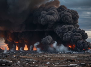 Мощный взрыв газа в Северной Каролине: Автомобиль врезался в газопровод, тысячи обломков разлетелись по воздуху