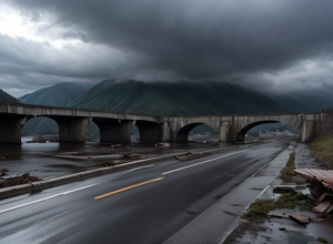 Сильный ливень обрушил автомобильный мост на Сицилии: пугающие кадры