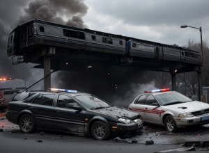 Опасная погоня в городе: Автомобиль водителя под наркотиками столкнулся с поездом