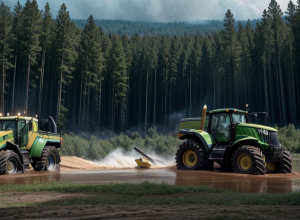 Мощный John Deere с мигалками: этот трактор спасает от пожаров и наводнений в Германии