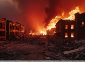 Масштабный пожар в Японии: Огонь уничтожил целый район Оиты, сотни зданий разрушены