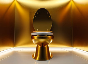 Золотой унитаз Маурицио Каттелана выставлен на аукцион за миллионы долларов