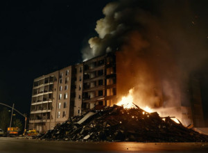 Пожар в Оффенбахе: Свалка крупногабаритного мусора загорелась у жилого дома, ущерб 30 000 евро