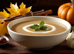 Осенний Деликатес: Рецепт Кремового Супа из Каштанов с Тимьяном и Яблоком