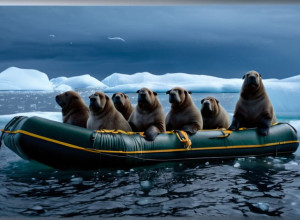 Тысячи моржей окружили лодку у острова Ратманова: Удивительное видео