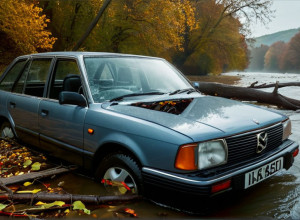 Пьяный водитель в Нёйнкирхене: Автомобиль рухнул с восьмиметровой высоты в реку Блис