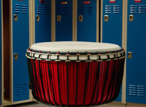 Баскетбольный клуб "МХП Ризен Людвигсбург" празднует победы с фанатским барабаном