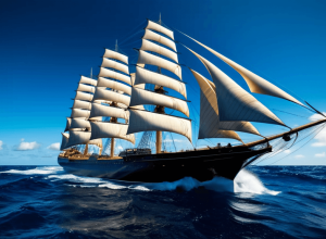 Крупнейший в мире парусник успешно завершил первое плавание через Атлантику