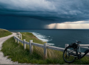 Обрушение береговой линии Балтийского моря: велосипедистка упала с обрыва и выжила