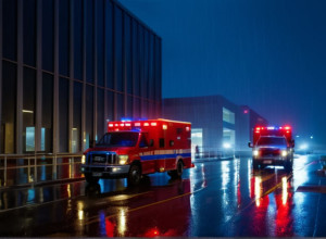 Полиция под пулеметами охраняет больницу после стрельбы в Пиннеберге