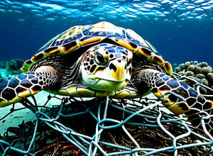 Морская черепаха едва не погибла в ловушке у побережья Флориды