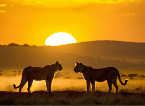 Битва за саванну: Львы-соперники сражаются за территорию и самку в Кении
