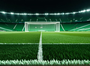 Динамичный футбольный стадион ночью