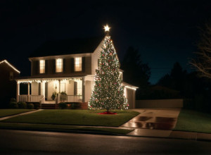 В Англии "Гринч" украл рождественскую елку, попав на камеру видеонаблюдения