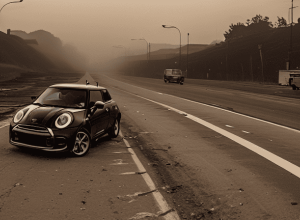 А1: Mini Cooper сгорел дотла на автобане
