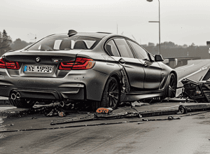 ДТП на B70: BMW повредила упавшая с прицепа лестница