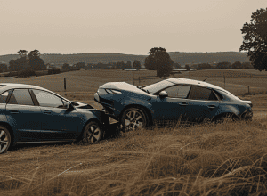 Авария на B239: Авто вылетело с кольца, двое ранены
