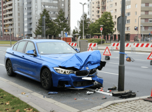 BMW врезался в столб в Куксхафене