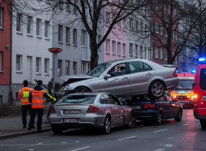 Курьезная авария: Пожилая женщина «взлетела» на Mercedes