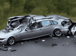 Авария BMW на L412: столкновение с отбойником