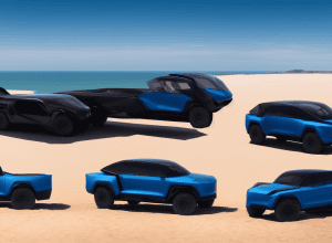Tesla Cybertruck застрял в песке на пляже